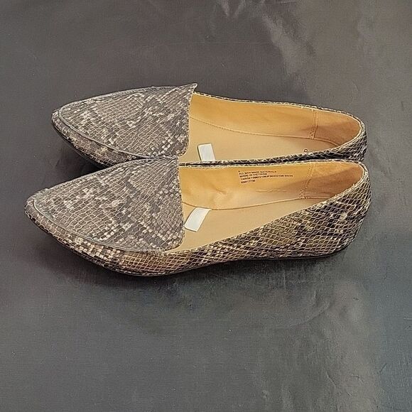 A.NEW DAY SNAKE SKIN POINTED TOE SLIP-ON WOMEN"S FLAT SHOE - Picture 7 of 15